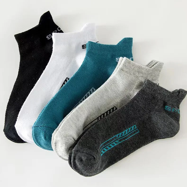 cotton socks Men Summer Cotton Socks Sweat-Absorbent Odor-Resistant Short Tube Boat Pull-Up Mesh Short Socks Breathable Sports Cotton