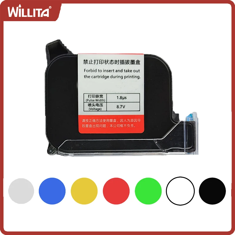 Willita B-cartucho de Tinta de Secagem Rápida Rápida 2588 2588 Mais 127 mm Baseado em Solvente Ecológico para Impressora a Jato de Tinta Portátil Não Criptografada