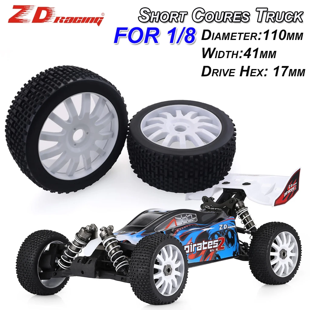 4pcs 1/8 Rc Car Truck Tires Diameter 110mm Width 41mm 17mm Hex Hub Tyre
