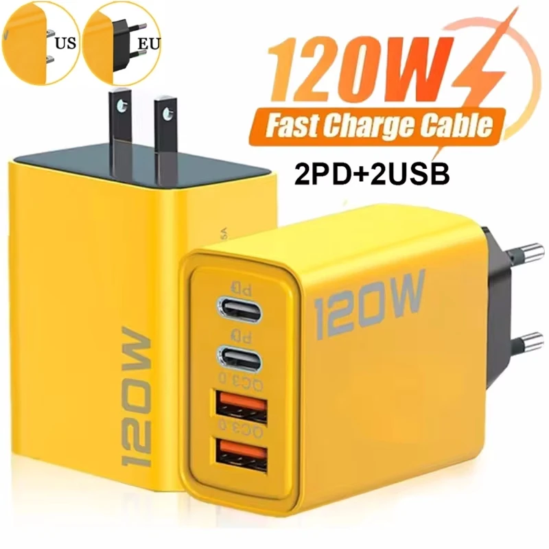 FastCharger120WType-CQuickCharge3.0USBChargerAdapterForSamsungiPhoneXiaomi2PD4PortsFastChargingEU/USPlug-AliExpress202192403
