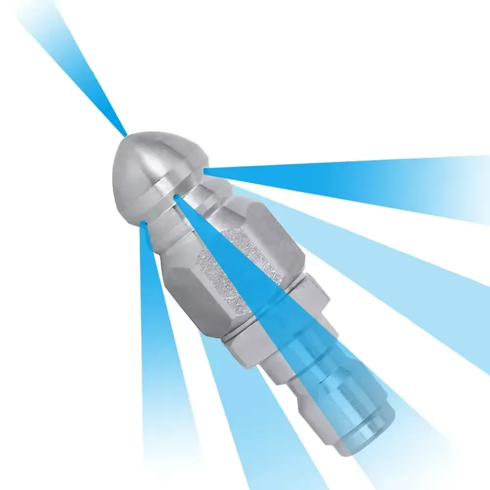 1/4" Quick Connect Stainless Steel High Pressure Nozzle - 15L/Min Pipe Unclogging Jet Spray Tip for Washer Systems Outdoor Clean 5