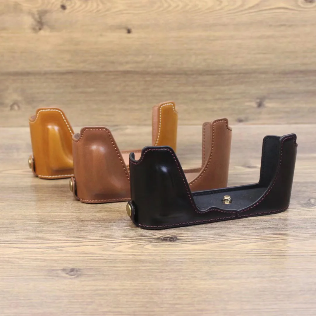 Mezza Custodia Protettiva Per Fotocamera In Vera Pelle Per Leica Cl 19301