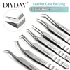 DIYDAY Eyelash Extension Tweezers Stainless Steel Eyebrow Precision Tweezers Fiber Tip Volume Isolation Lashes Extension Tweezer 1