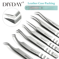 DIYDAY Eyelash Extension Tweezers Stainless Steel Eyebrow Precision Tweezers Fiber Tip Volume Isolation Lashes Extension Tweezer 1