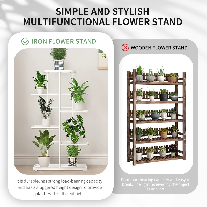 Multi-Tier Iron Flower Plant Stand 6