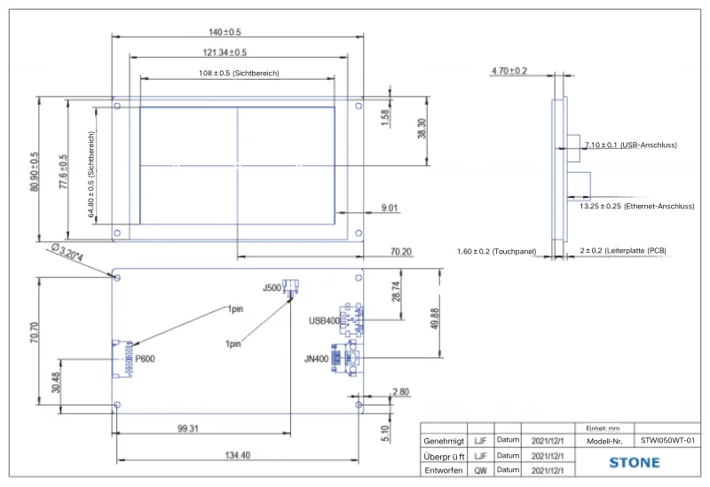 STONE A 4,3-15,1 Zoll HMI-Displaypanel ohne Touchscreen für RS422 CPU Cortex A8 1GHz für Arduino esp32 – Detail 8