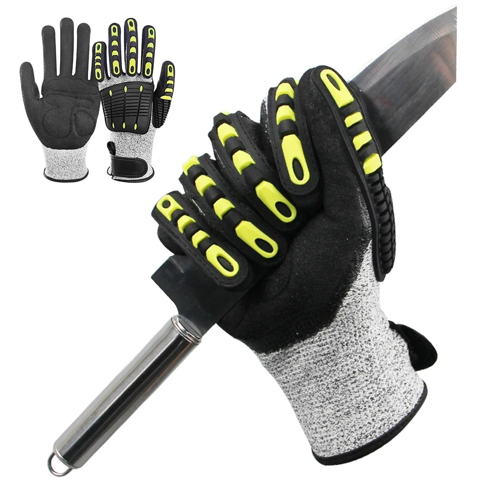 Work gloves Sports gloves TPR Mechanical Anti-vibration Anti-smashing Anti-cutting Anti-collision Gloves Outdoor Cycling Rescue Safety Working Gloves
