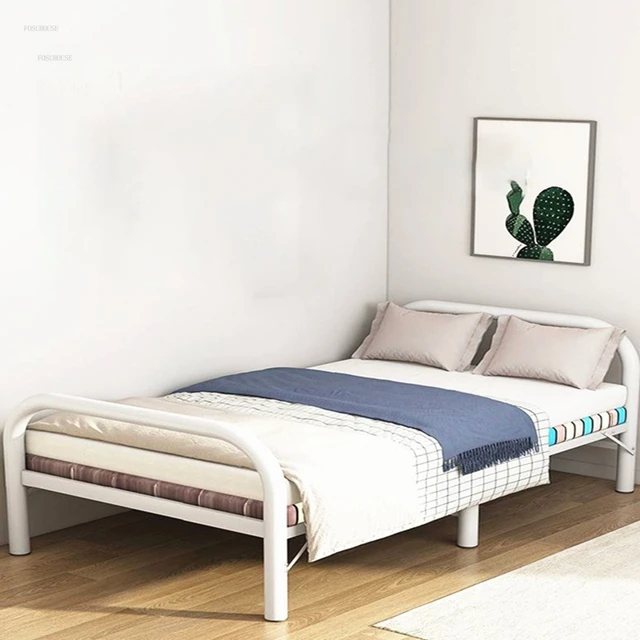 120*190*40cm letto pieghevole in stile moderno casa per uso domestico  adulto letto singolo/matrimoniale letto pieghevole semplice per il tempo  libero con struttura in ferro - AliExpress