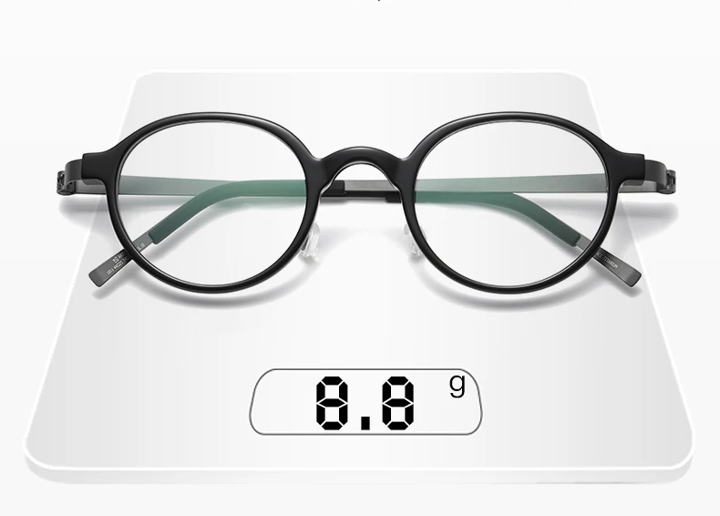 Black Mask Unisex Full Rim Round Titanium Eyeglasses Lifestyle