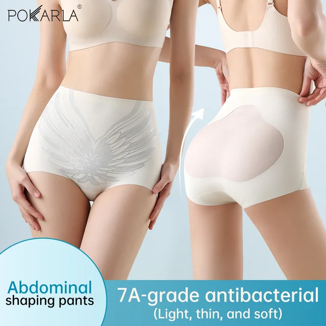 Culotte de contrôle du ventre taille moyenne sans couture, sous-vêtements antibactériens façonnant, couverture complète douce, pantalon de forme abdominale des fesses