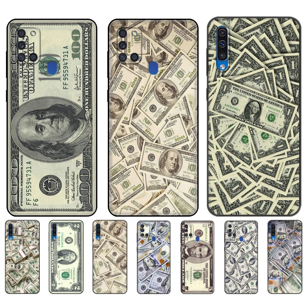 Custodia In Tpu Nero Per Samsung Galaxy A50 50S A30S A10 A11 A21S A31 A41 A51 A71 S10 Lite Cover Money Dollars Bill Cash Ben Franklin