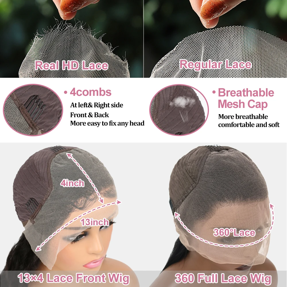 Human Hair Wigs 360 HD Lace Frontal Human Hair Wigs For Women Brazilian Bone Straight 13x6 Transparent Lace Front Human Hair Wig Pre Plucked 40 human hair wigs