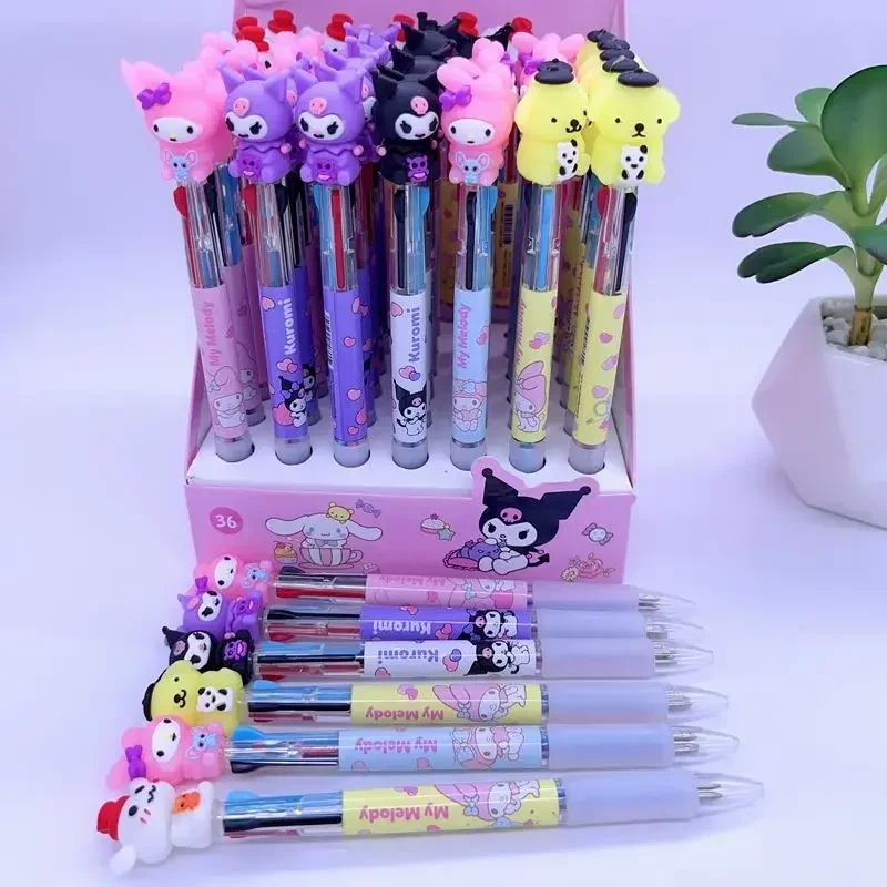 

Sanrio Ballpoint Pen 24/48pcs 3 Colors Marker Creativity Kuromi Melody Pompompurin Student Writing Pen 0.7 Stationery Small Gift