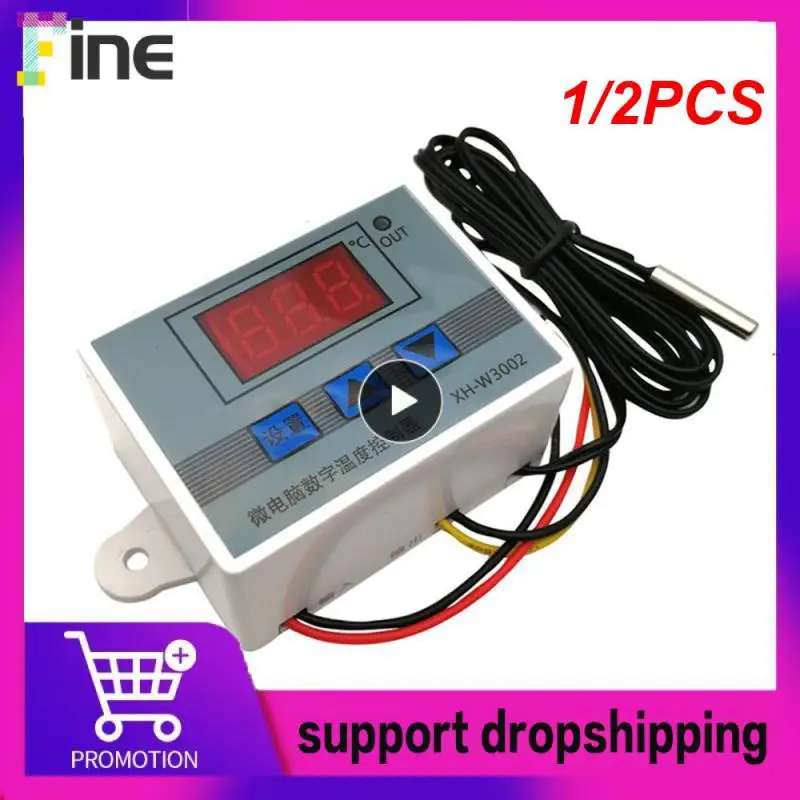 

1/2PCS Microcomputer digital display temperature control switch 12V-220V 120W240W1500W thermostat NTC sensor temperature W3001