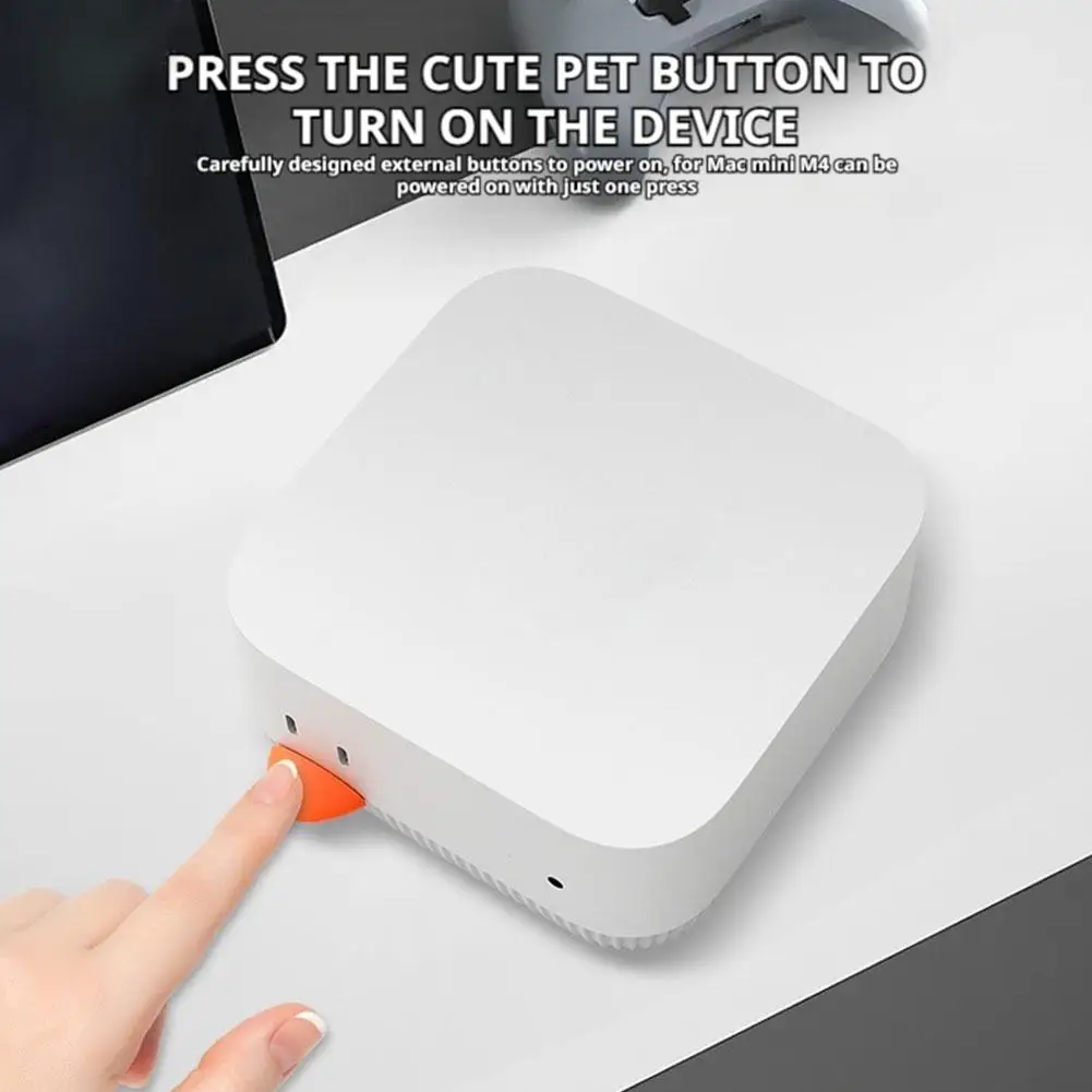 For Macmini M4 Base Bracket 3D Printing Power Button Front Creative Cute Peripherals Computer Desk Accessories