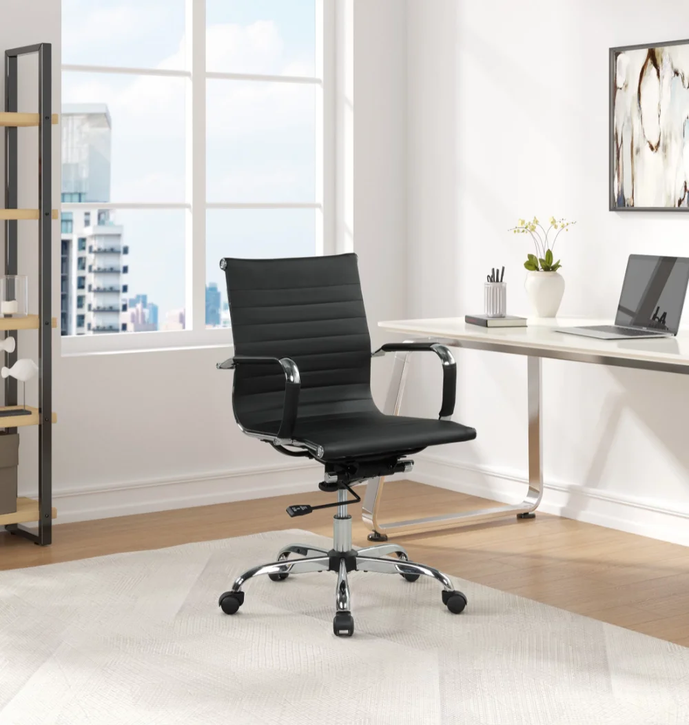 Description Picture 2 of item37.5 In Manager's  Conference Office Chair with Adjustable Height & Swivel, 250 Lb Nordic Lift Swivel Chair Comfortable Seat