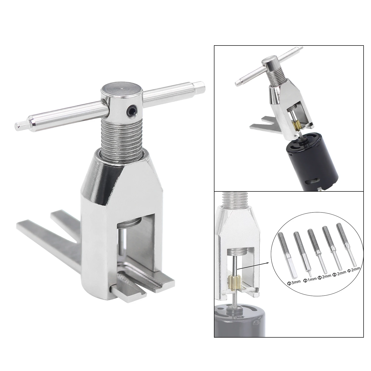 Extractor de engranajes de Motor Universal de acero RC, herramienta extractora de dientes, extractor de piñón de Motor pequeño para helicóptero de coche RC