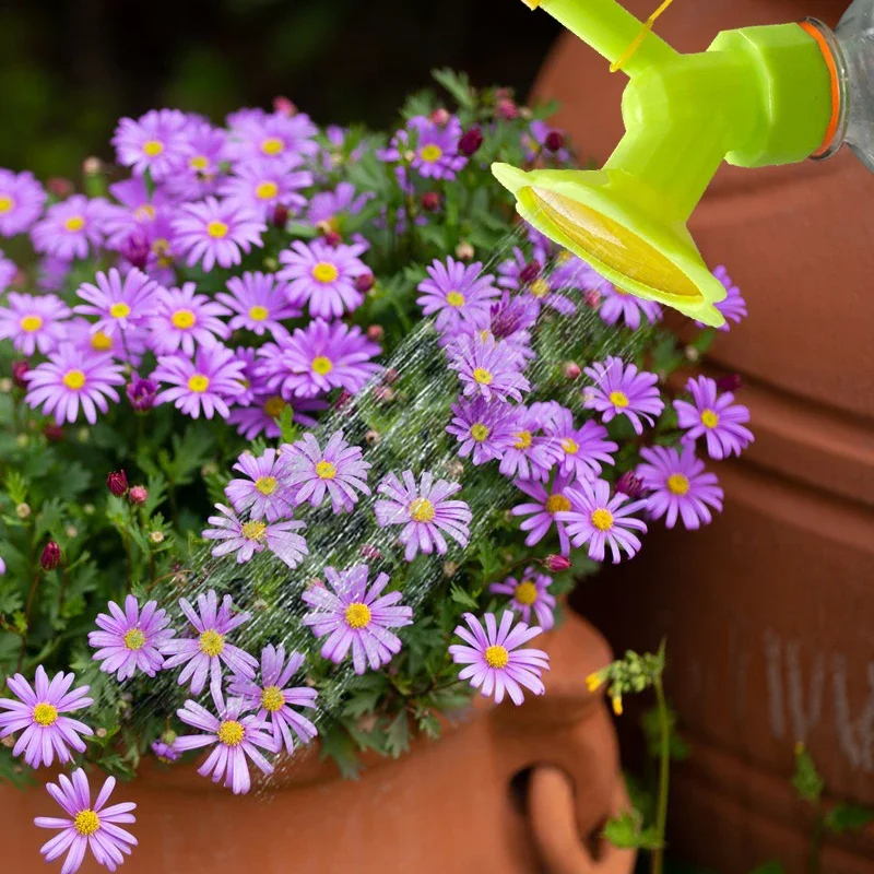 Watering can 2-In-1 Bottle Cap Sprinker Home Garden Mini Watering Can Double Head Water Spout Bonsai Nozzle Indoor Outdoor Seedling Plant