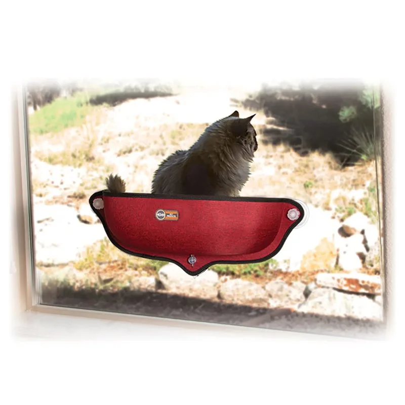 

K&H Pet Products EZ Mount Window Bed Kitty Sill Classy Red 27 X 11 X 6 Inches