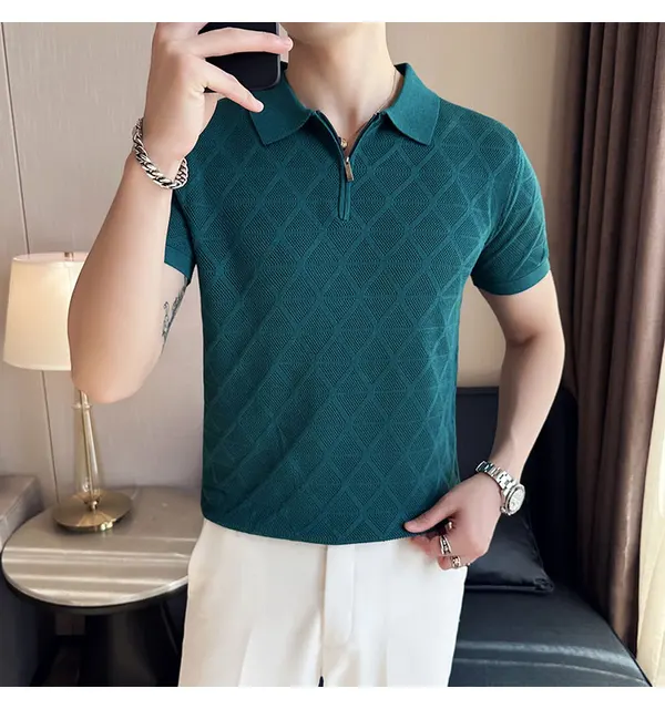 2023 Summer Hot Motorcycle Race Blue Large Men's Zipper Short Sleeve POLO  Shirt Suitable for GRESSNI Track Alex Breathable Quick - AliExpress