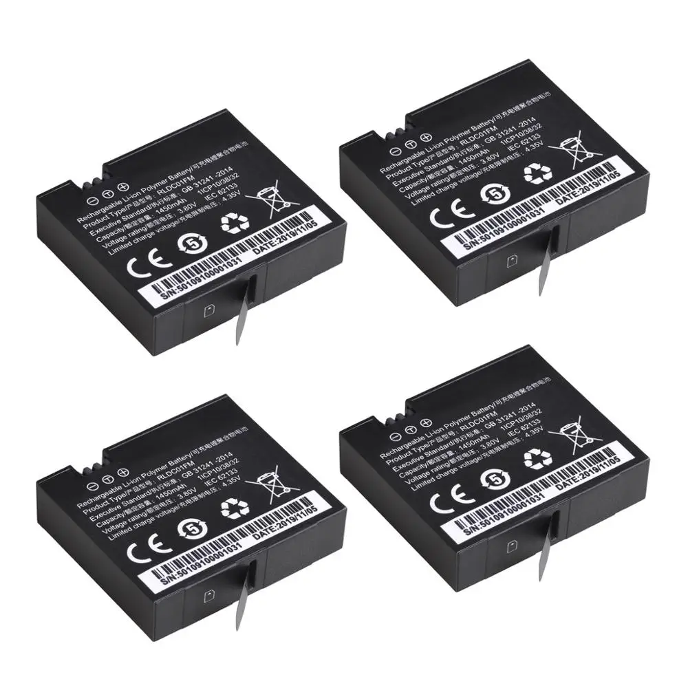 RLDC01FM For Xiaomi Mijia 4k Rechargeable Li-ion Polymer Battery Bateria For Xiao Mi Mi Jia Action Mini Camera Accessories camera battery action camera battery
