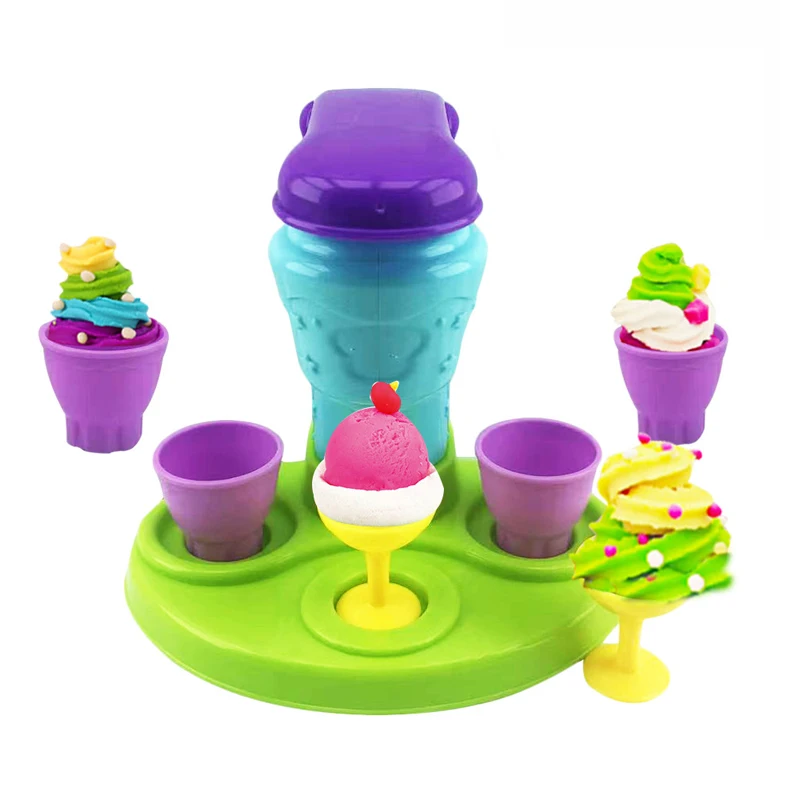 3D Color Clay Toy Kids Pretend Play Ice Cream Maker Burger Noodle Plasticine Toy Clay/Plasticine Mold 5