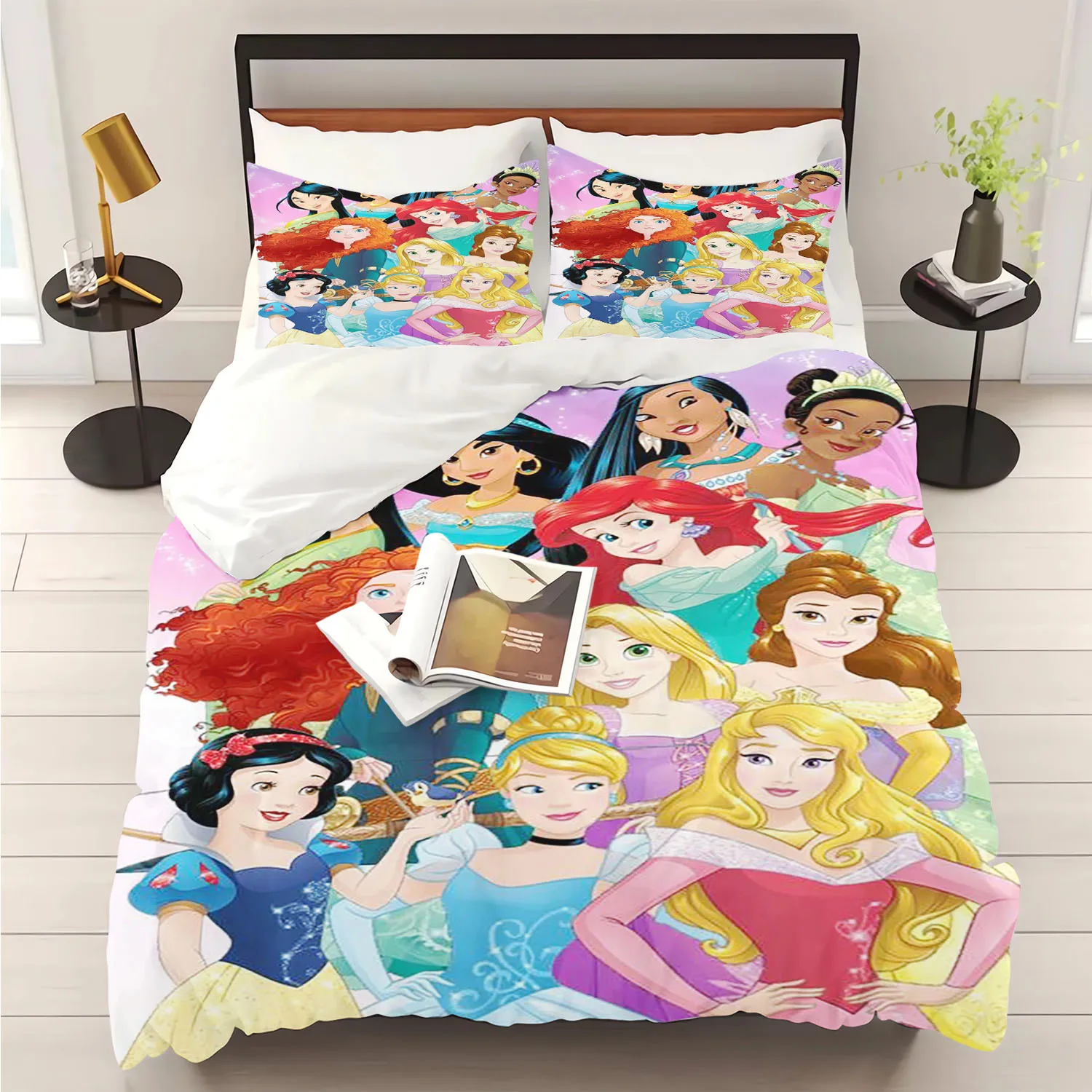 

Disney Princess Series Printed Duvet Cover Set Bedding Room Decor Anime Home Decor 3d Children'S Bedding Set With Pillowcase