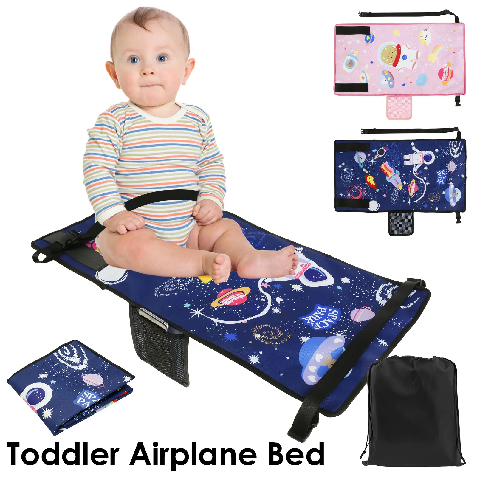 Airplane Seat Extender Cartoon Kids Travel Portable Baby Airplane Bed With Storage Bag Cars Extender Leg Rest for Children