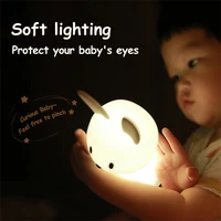 LED Night Light cute Rabbit Animal Cartoon Silicone Lamp Dimmable USB Rechargeable For Children kids bedroom gift Sleeping light 2