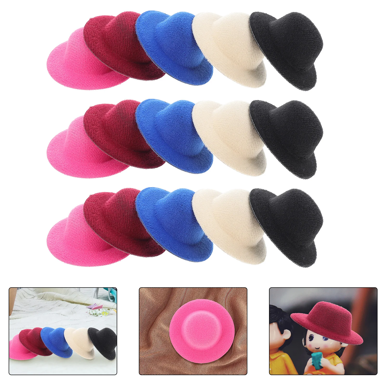 

15 Pcs Small Hat Accessories Decor Toy Room Clothes Decors Hats for DIY Crafts Caps Mini Men's Miss