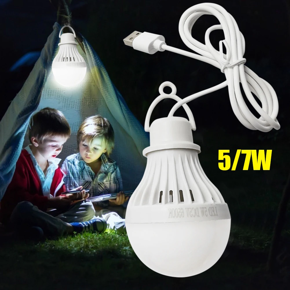 Portable Lantern Camp Lights USB Bulb 5W/7W Power Outdoor Camping Multi Tool 5V LED for Tent Camping Gear Hiking USB Lamp 1/2pcs led light mini led light