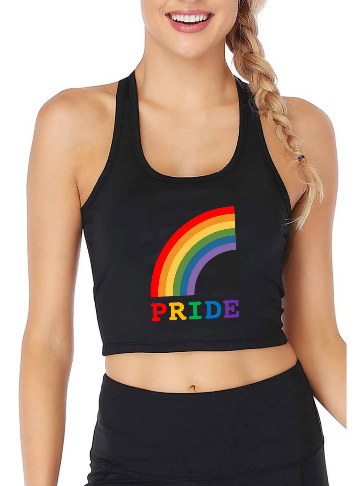 

Rainbow Pride Design Breathable Tank Top Lgbt Gay Sexy Bright Crop Tops Pride Month Gifts Crop Tee Summer Camisole
