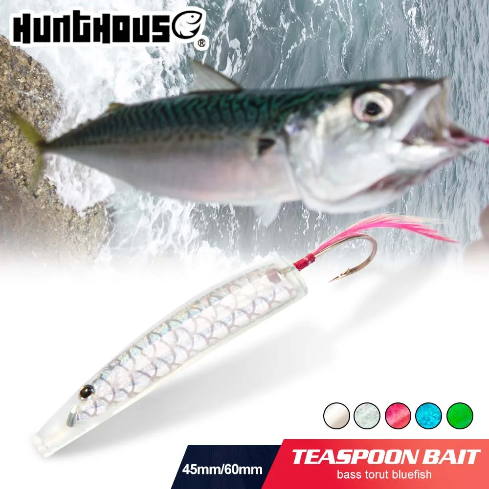 Hunthouse 6pcs Fishing Hard Plastic Surf Yumizuno Sardine Lures Spoon