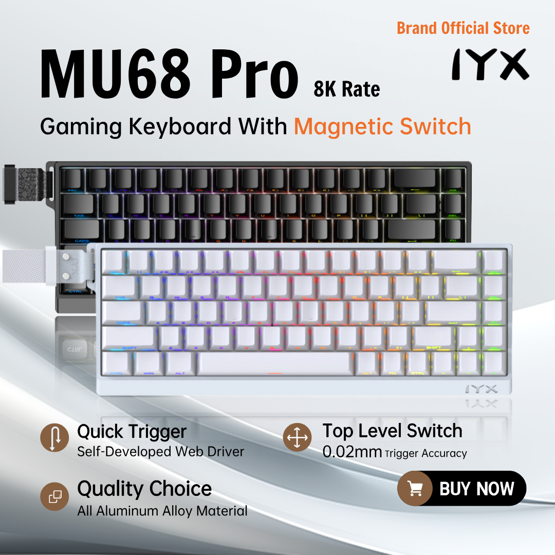IYX MU68 PRO Magnetic Switch Gaming Keyboard Aluminum Alloy 8000Hz Quick Trigger Mechanical Keyboard Hot Swap SOCD/RS Varolant