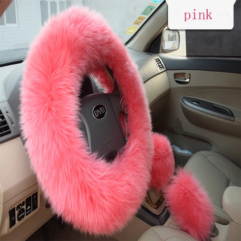 customized 100% sheepskin long wool steering