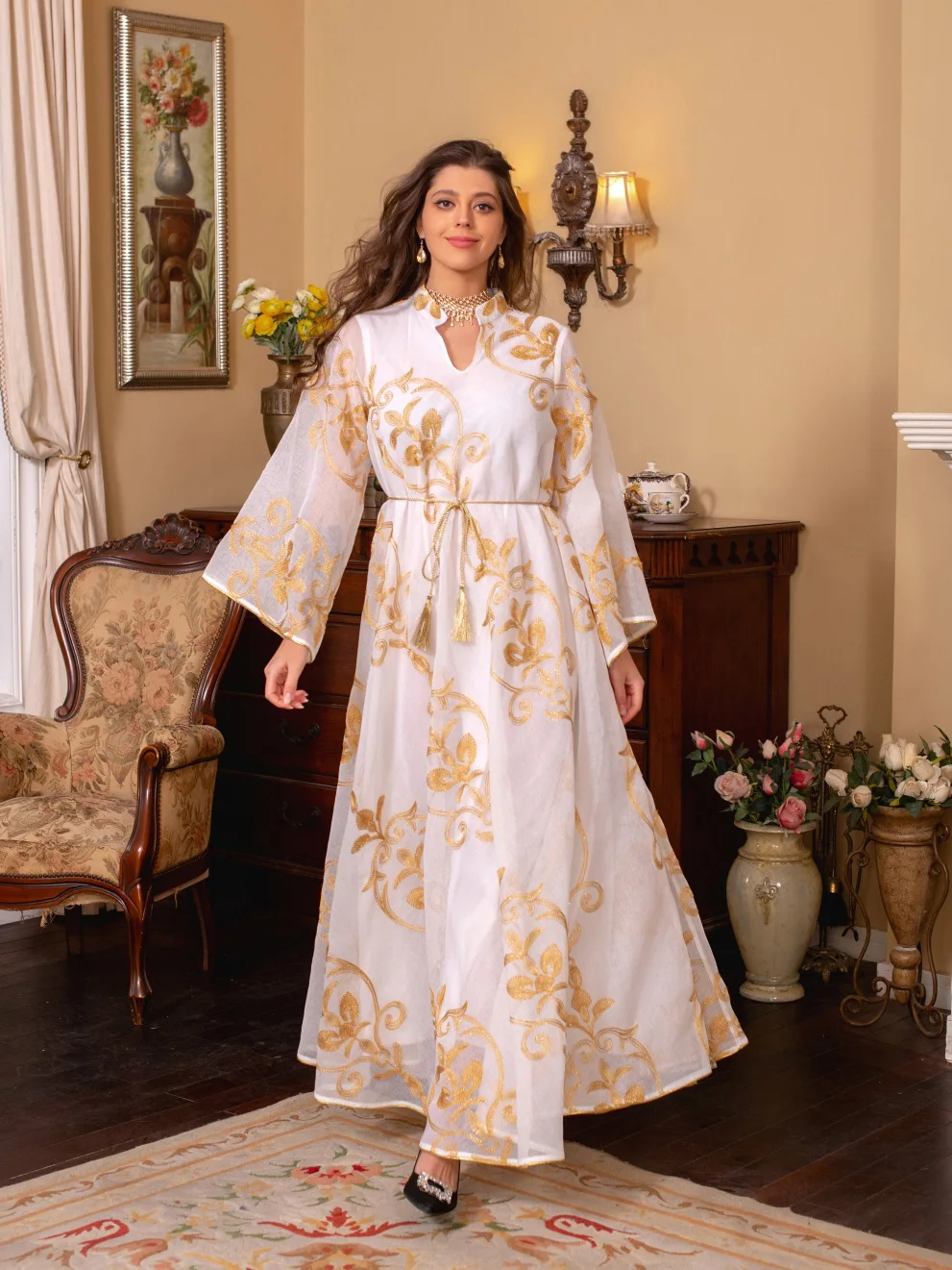 Mesh Embroidery Abayas for Women Saudi Evening Dress Arab Oman Abaya Dubai Muslim Jalabiya Moroccan Party Islam Clothes Kaftan