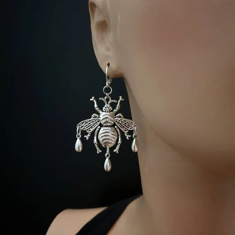 Grandi Orecchini A Forma Di Ape Bohémien, Orecchini A Forma Di Ape, Ape Boho, Orecchini A Forma Di Ape Sacra, Orecchini A Forma Di Ape Regina Mistica,