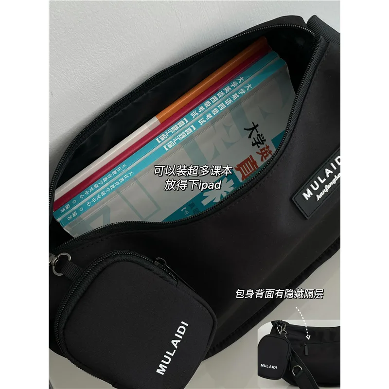 Canvas Large Capacity Bag for Women's Leisure and Simple 2024 Spring/Summer New Fashion Commuting Crossbody Bag