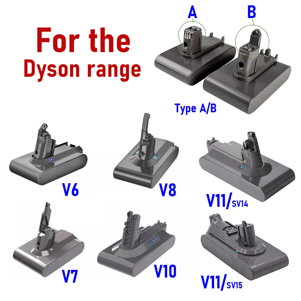 Per Dyson Aspirapolvere Batteria V6 V7 V8 V10 V11 Tipo A/B Serie Sv07 Sv09 Sv10 Sv12 Dc62 Aspirapolvere Portatile Batteria Di Ricambio