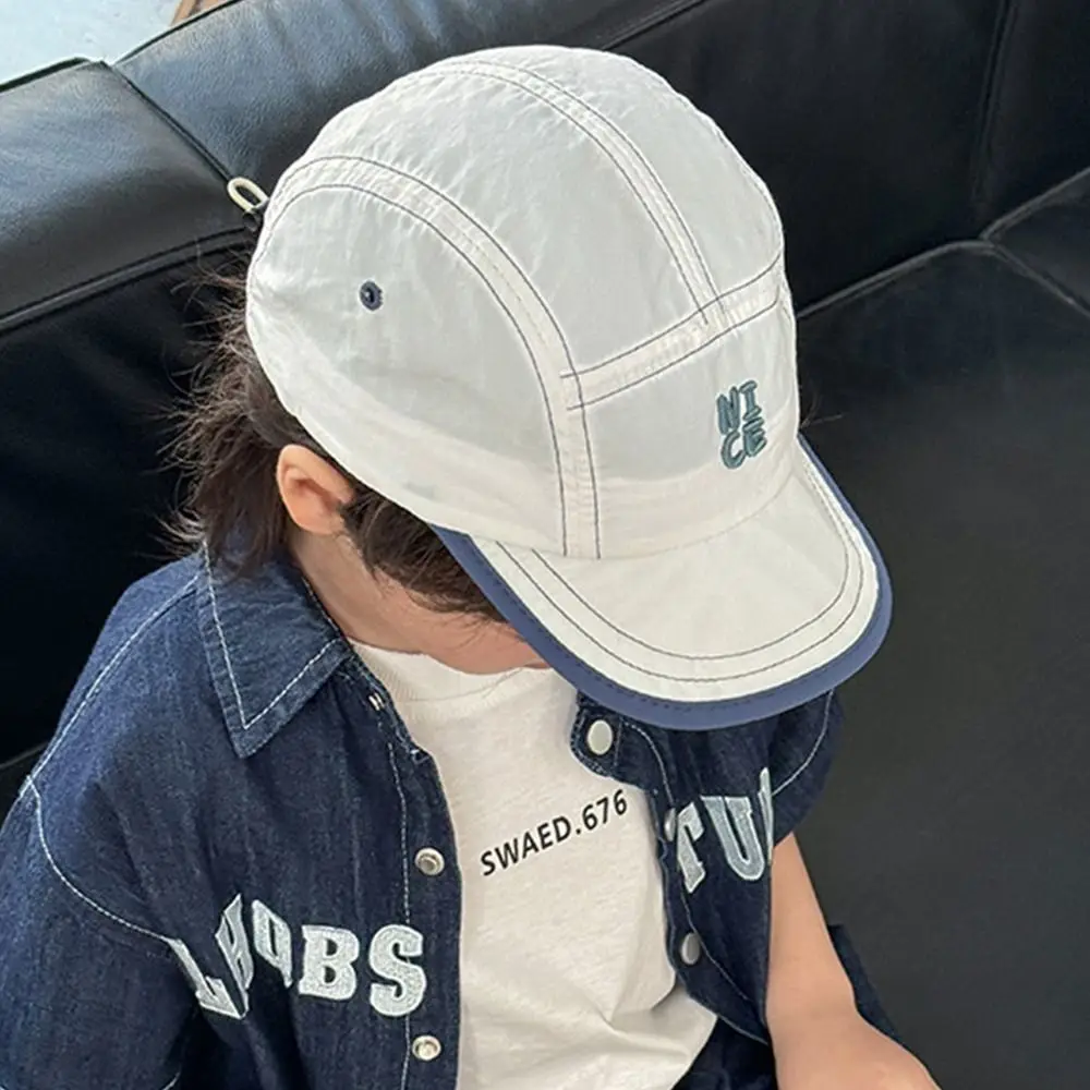 빠른 건조 어린이 야구 모자, 피크 캡, 글자 자수 태양 모자, 어린이 액세서리, 패션