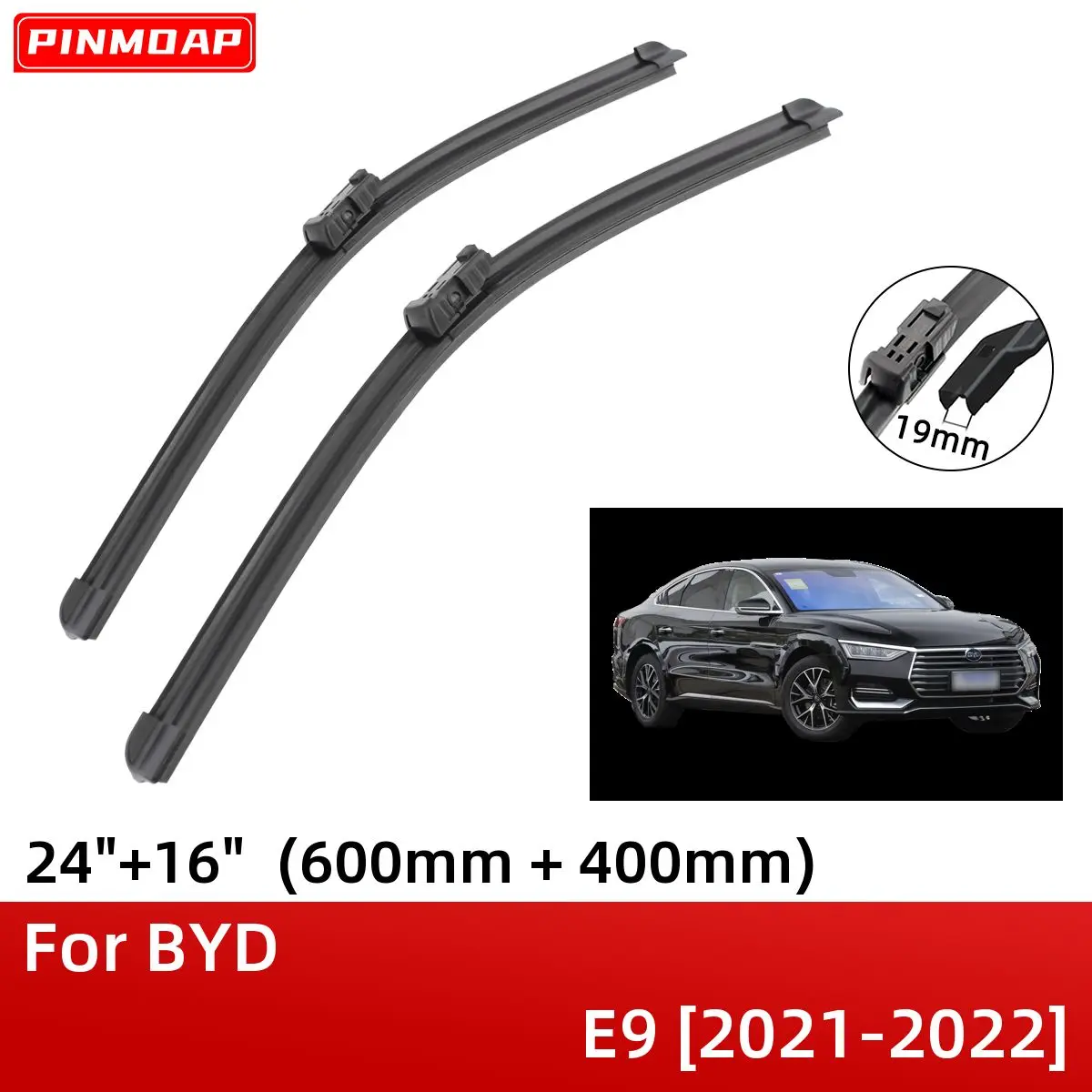 

For BYD E9 2021-2022 24"+16" Front Windshield Wiper Blades Brushes Cutter Accessories 2021 2022