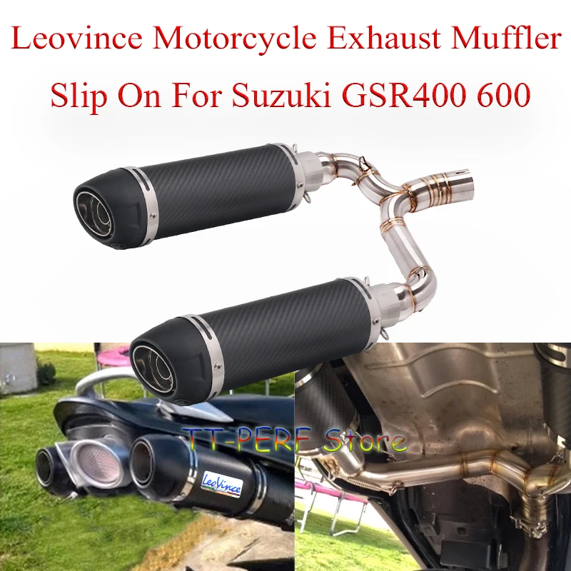 thumbnail image 2 of Carbon Short Exhaust System Muffler For GY6 125cc 150cc 4 Stroke 2 of 11