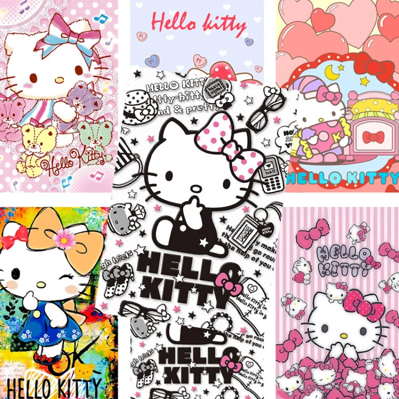 Kawaii Hello Kitty Cartoon Cute Poster Sticker Wall Hanging Painting  Desktop Display Home Decoration High Quality Printed Matter - AliExpress