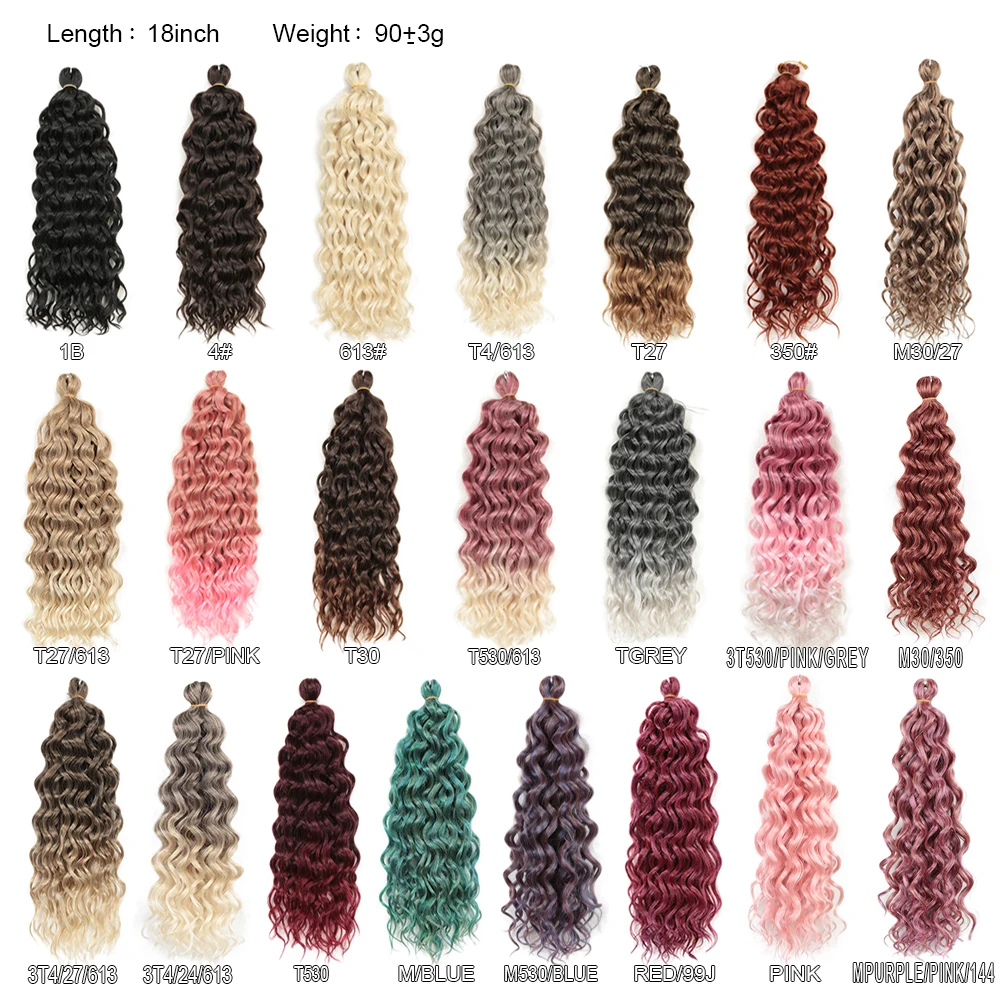 18-24 Inch Ocean Wave Crochet Braid Hair Hawaii Afro Curls Natural Synthetic Braiding Hair Extensions Pink 613 Hair Expo City 3