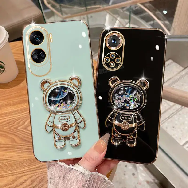 Glitter Quicksand Plating Silicone Stand Case with Holder