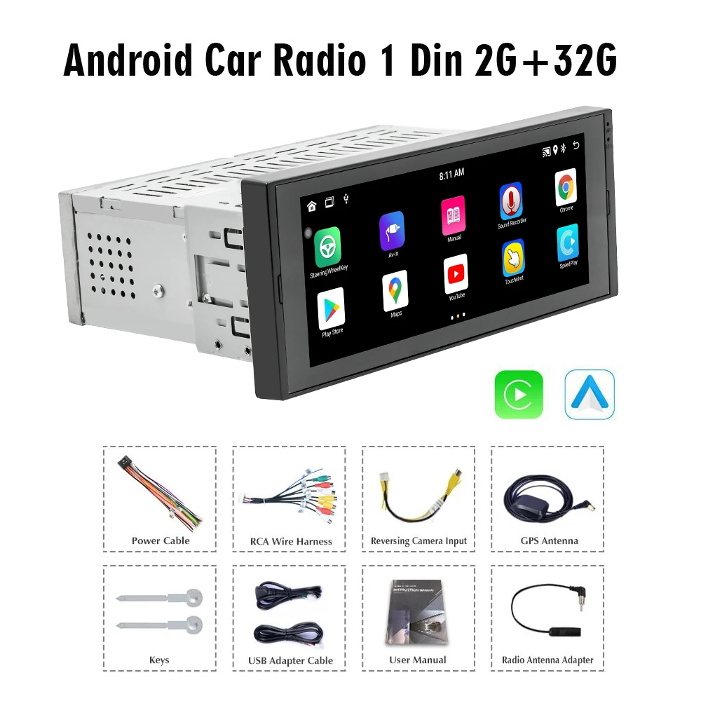 región traductor Paciencia Universal 1din Auto Radio Android Multimedia Player 6.9 Inch Touch Screen  Car Stereo Video Gps Navigation Wifi Bluetooth - Car Multimedia Player -  AliExpress