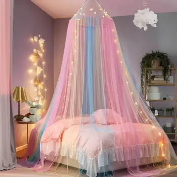 Rainbow Color Single-Door Mosquito Net Canopy 1