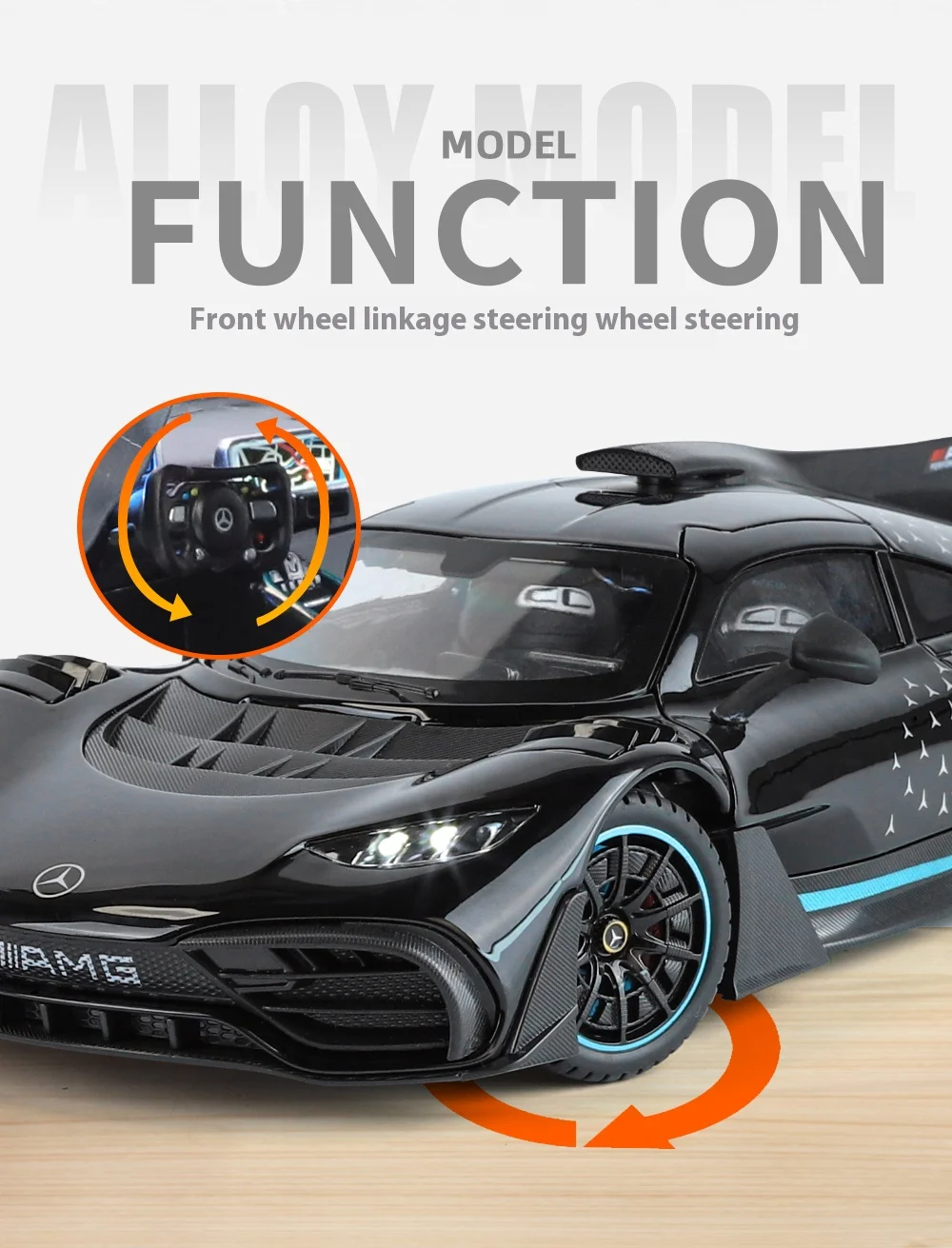 1:18 Mercedes Benz AMG ONE Supercar Alloy Die Cast Model Car Sound
