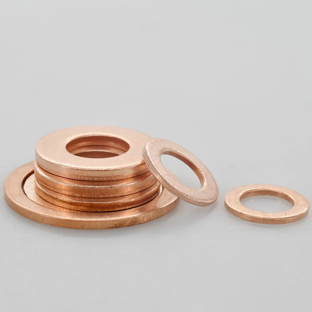 M5 M6 M8 M10 M12 M16 M18 M20 M22 M24 Pure Copper Solid Washers Automobile Motorcycle Oil Sump Plug Sealing Gasket Spacers Washer