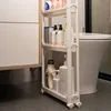 Behind The Door Storage Cabinet Bathroom and Kitchen Storage Rack Multi-layer Narrow Cabinet Space Saving Trolley Storage Rack 3